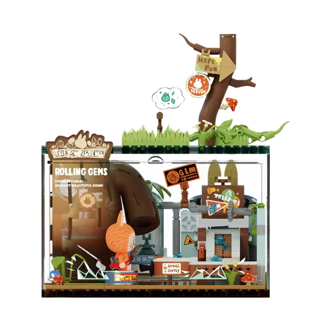 팝마트 라부부 더 몬스터즈 마을 숲속 비밀 기지 시리즈 블록 보석 공장(Pop Mart Labubu The Monsters Forest Secret Base Series Block Rolling Gems) - 2