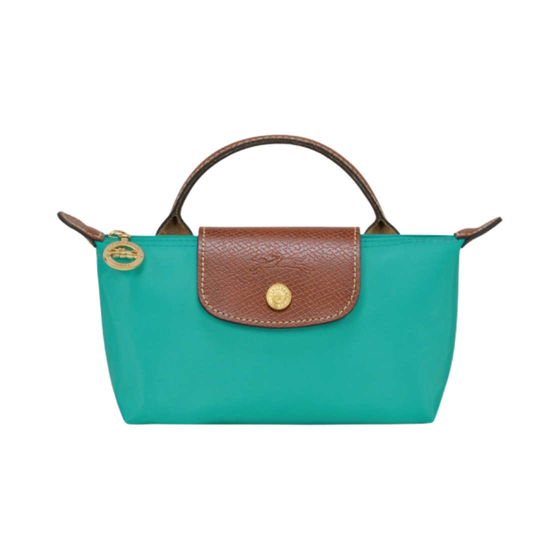 34175089P70 Longchamp Le Pliage Original Handle Pouch Blue Turquoise - 대표 이미지 #1