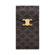 Celine Triomphe Phone Pouch in Triomphe Canvas Tan