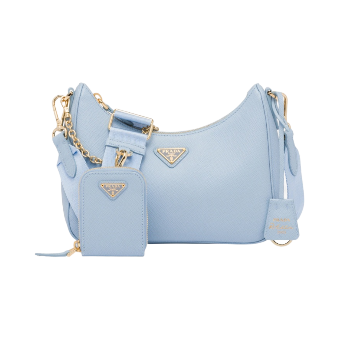 프라다 리에디션 2005 사피아노 레더 백 페일 블루(Prada Re-Edition 2005 Saffiano Leather Bag Pale Blue) - 1