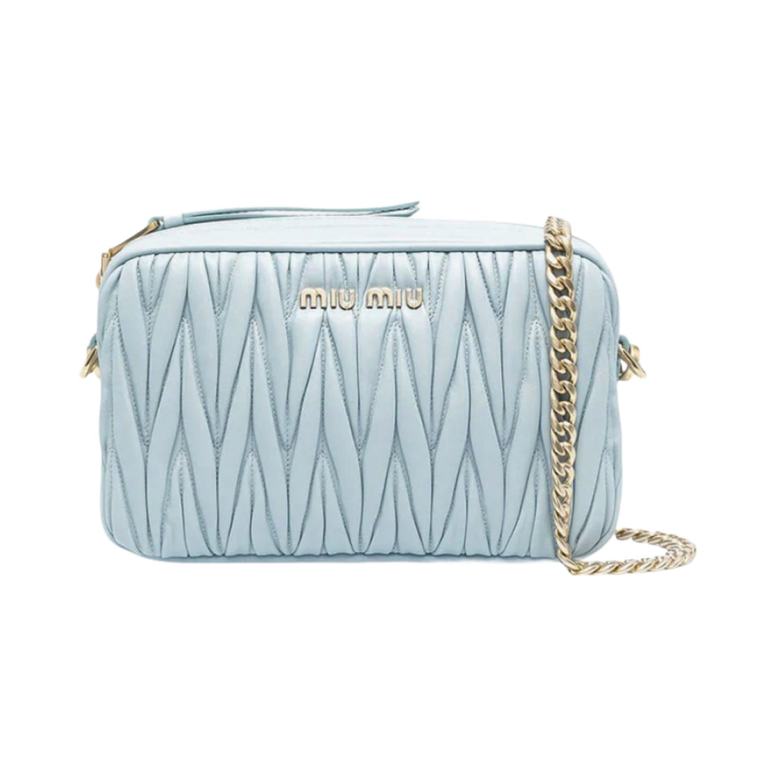 미우 미우 마테라쎄 나파 가죽 숄더백 스카이 블루(Miu Miu Matelasse Nappa Leather Shoulder Bag Sky Blue) - 1