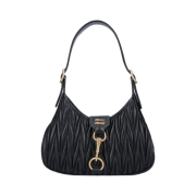 Miu Miu Matelasse Nappa Leather Hobo Bag Black