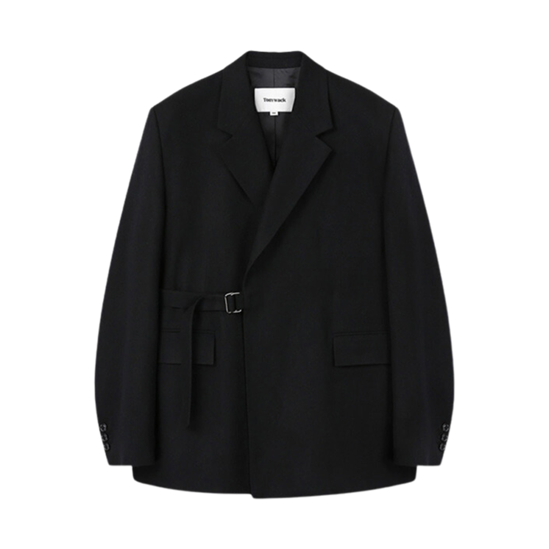 토니웩 울 캐시미어 벨티드 블레이저 블랙(Tonywack Wool and Cashmere Belted Blazer Black)