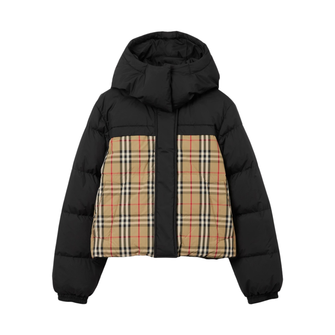 (W) 버버리 크롭 리버시블 퍼퍼 자켓 아카이브 베이지((W) Burberry Cropped Reversible Puffer Jacket Archive Beige) - 1