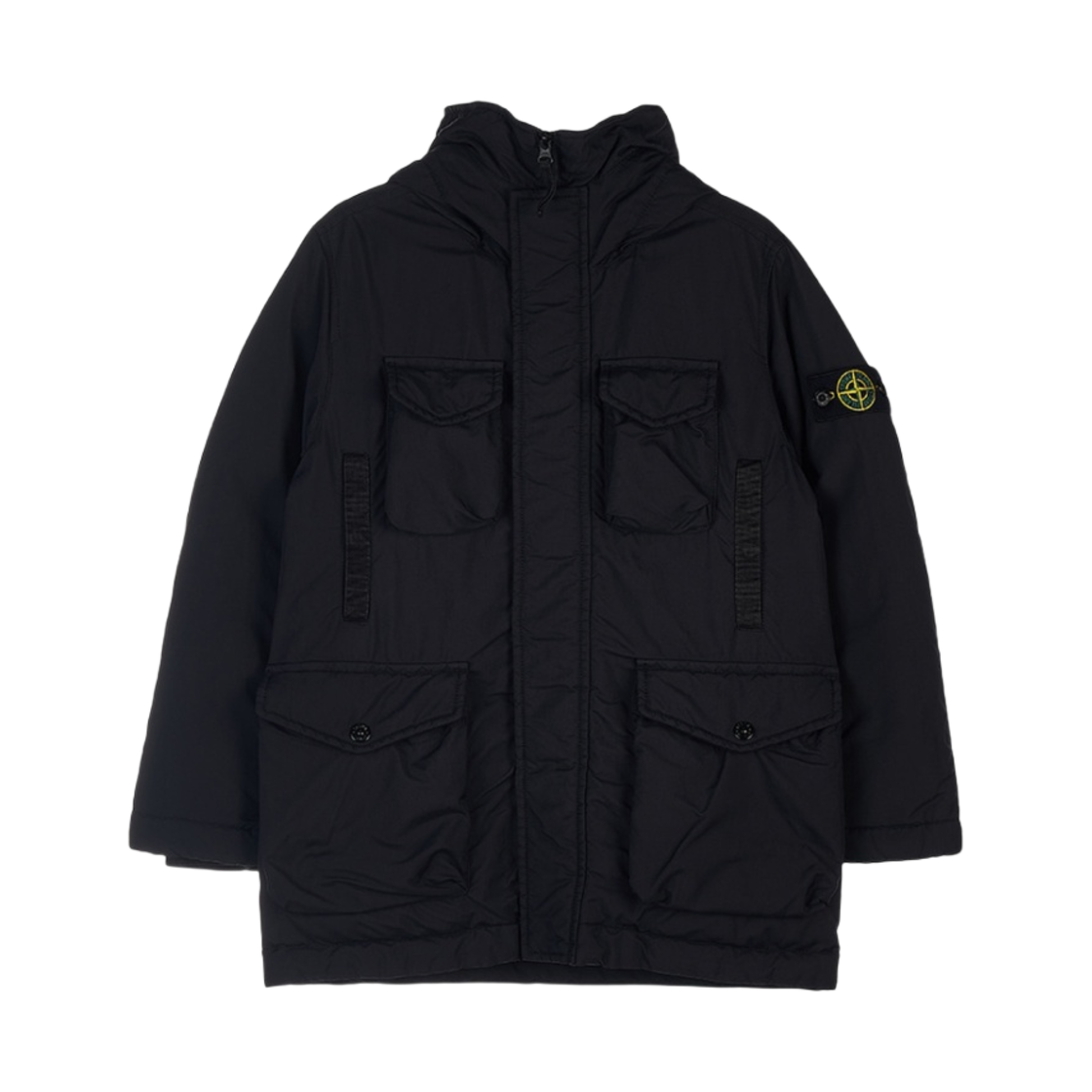 771641136-V0029 (Kids) Stone Island 41136 Hooded Jacket Black - 22FW
