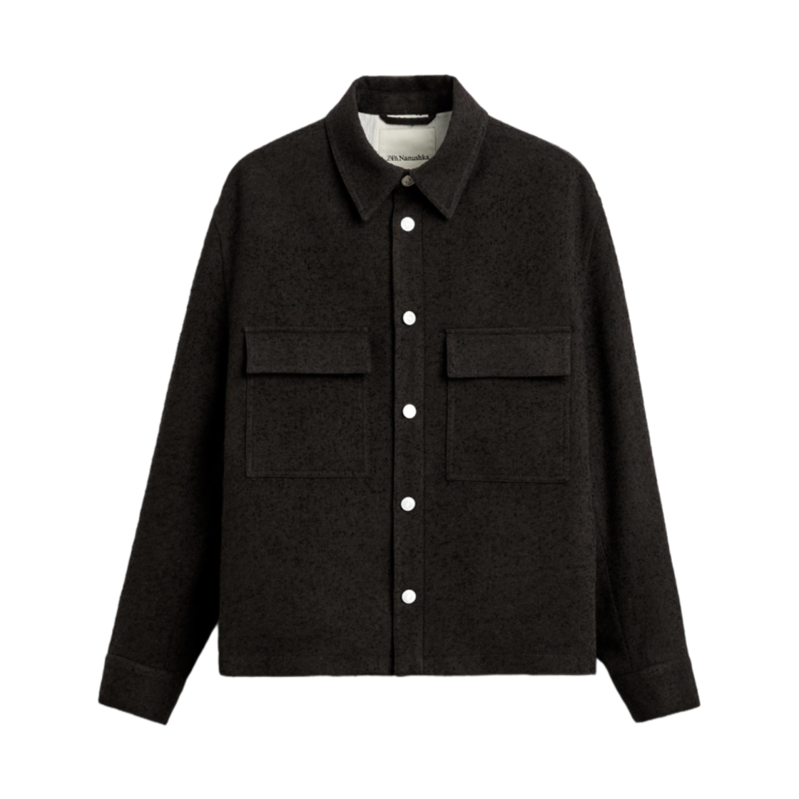 자라 x 나누시카 오버셔츠 포켓 다크 브라운