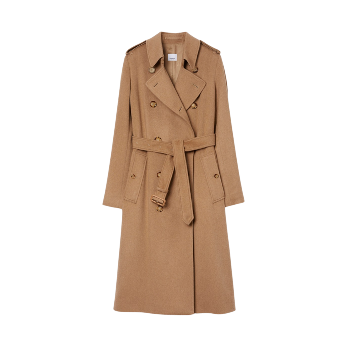 8058195 (W) Burberry Cashmere Blend Kensington Trench Coat Camel Melange