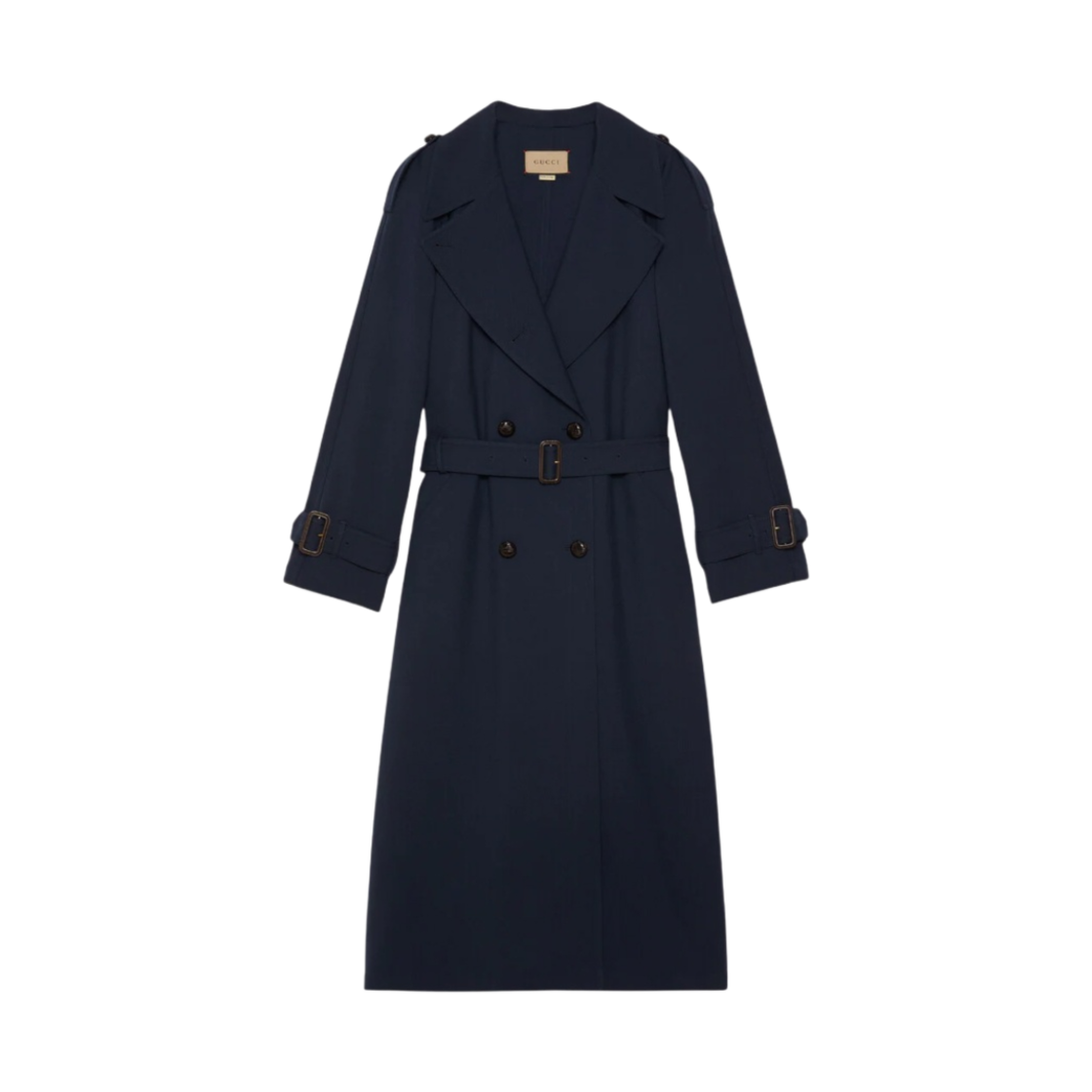 (W) 구찌 울 컴포트 트렌치 코트 다크 블루((W) Gucci Wool Comfort Trench Coat Dark Blue) - 1