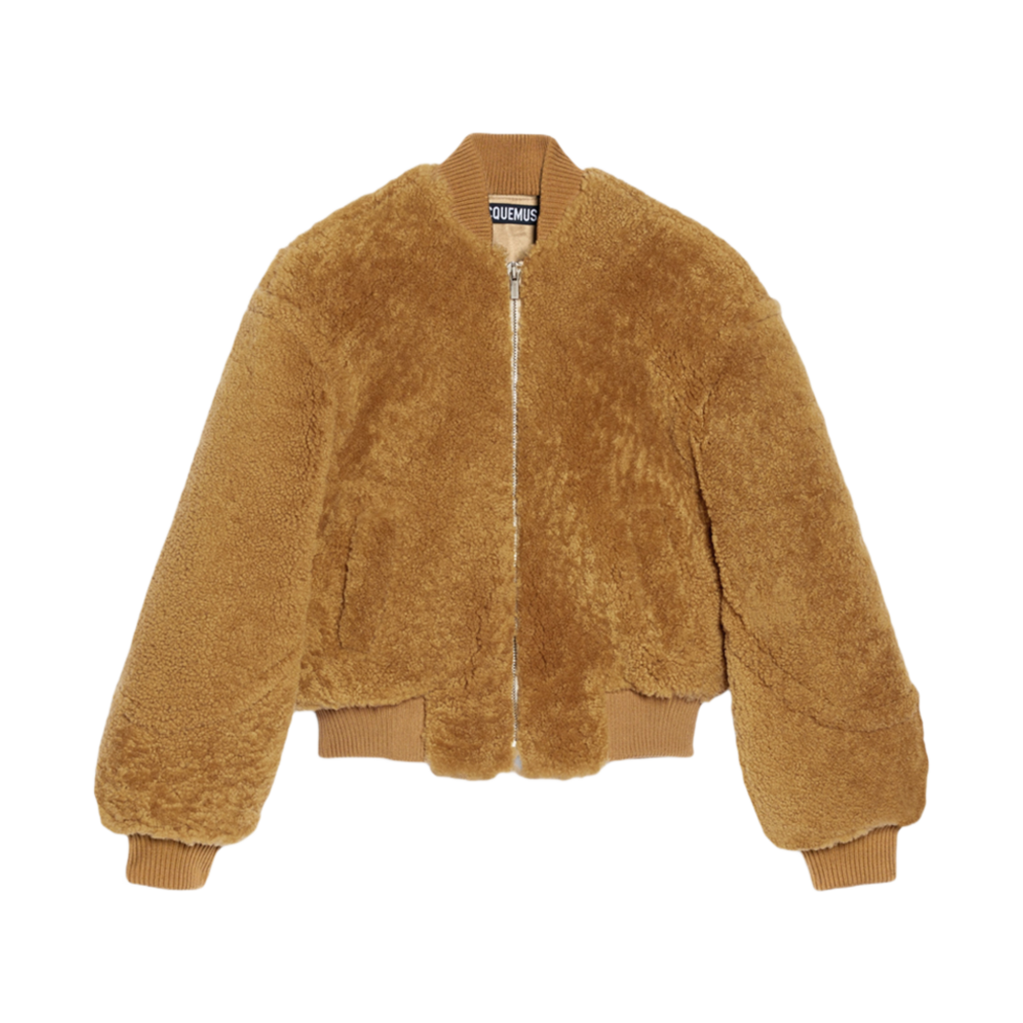 (W) 자크뮈스 르 블루종 필루 셔링 봄버 카멜((W) Jacquemus Le Blouson Pilou Shearling Bomber Camel)