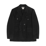 Stussy x Our Legacy Work Shop Unconstructed Blazer Overdyed Black Linen