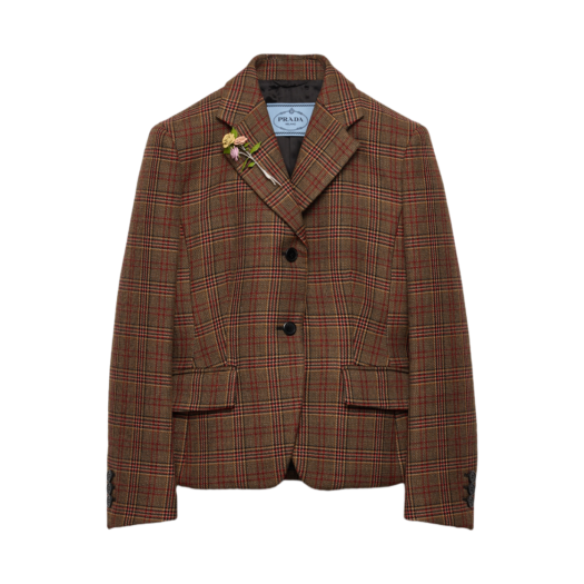 프라다 싱글 브레스티드 리넨 자켓 에보니 | Prada | KREAM