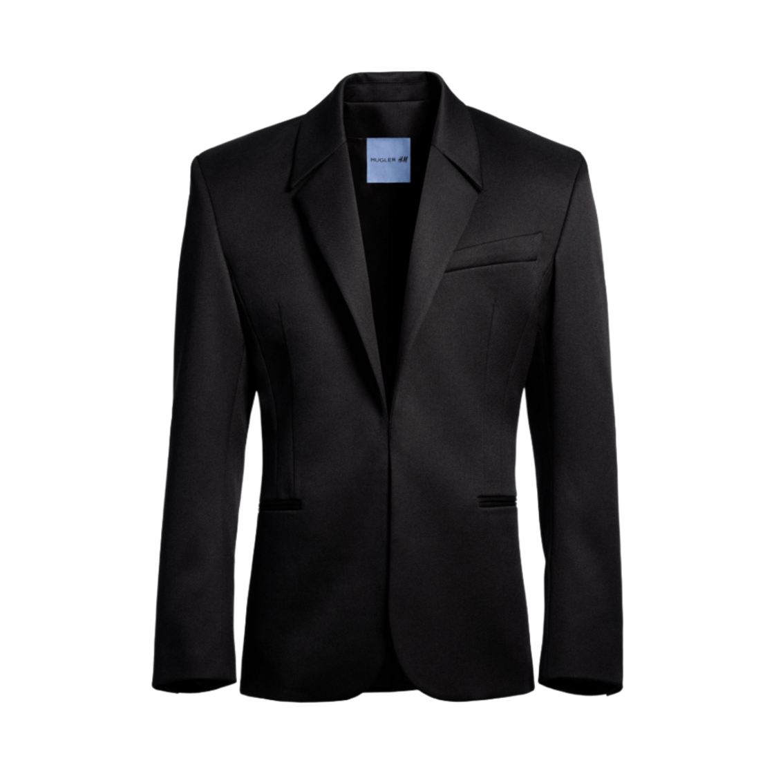 에이치앤엠 x 뮈글러 디파인드 웨이스트 울 블레이저 블랙(H&M x Mugler Defined Waist Wool Blazer Black)
