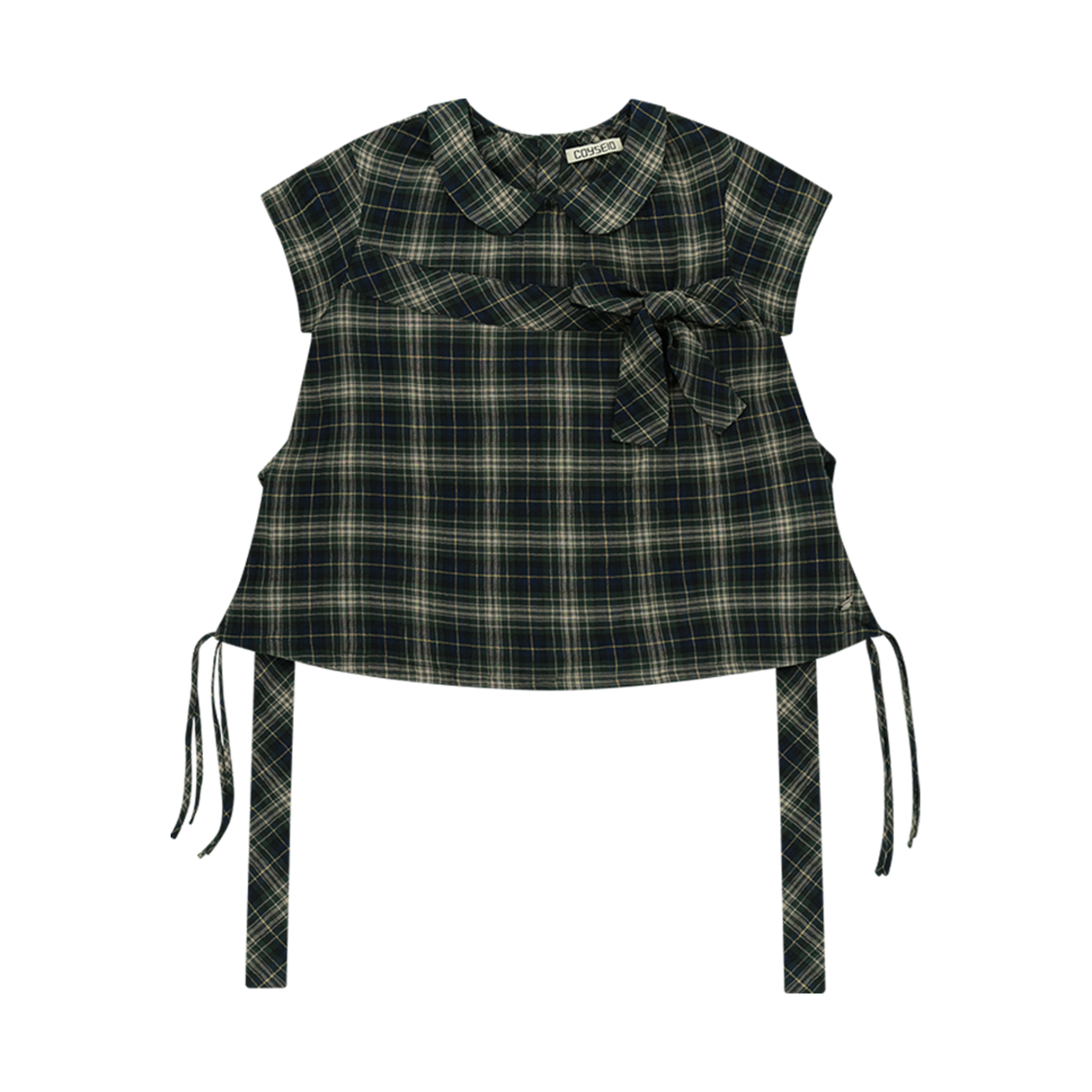 코이세이오 보우 블라우스 체크