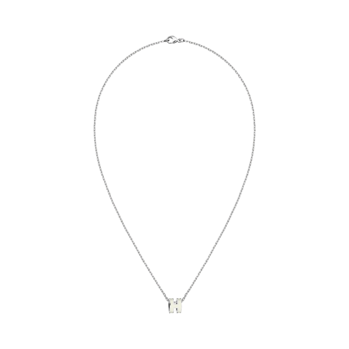 (W) 에르메스 미니 팝아슈 펜던트 팔라듐 하드웨어 & 블랑