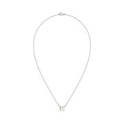 (W) Hermes Mini Pop H Pendant Palladium & Blanc