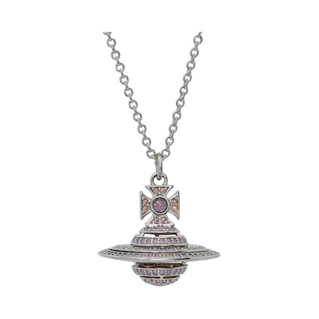 6302038E-02P202 Vivienne Westwood Hermine Lilac Necklace Silver