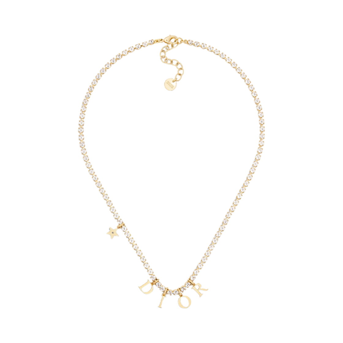 (W) 디올 디오레볼루션 네클리스 골드 피니쉬 메탈 실버톤 크리스탈((W) Dior Dio(r)Evolution Necklace Gold Finish Metal Silver Tone Crystals) - 1