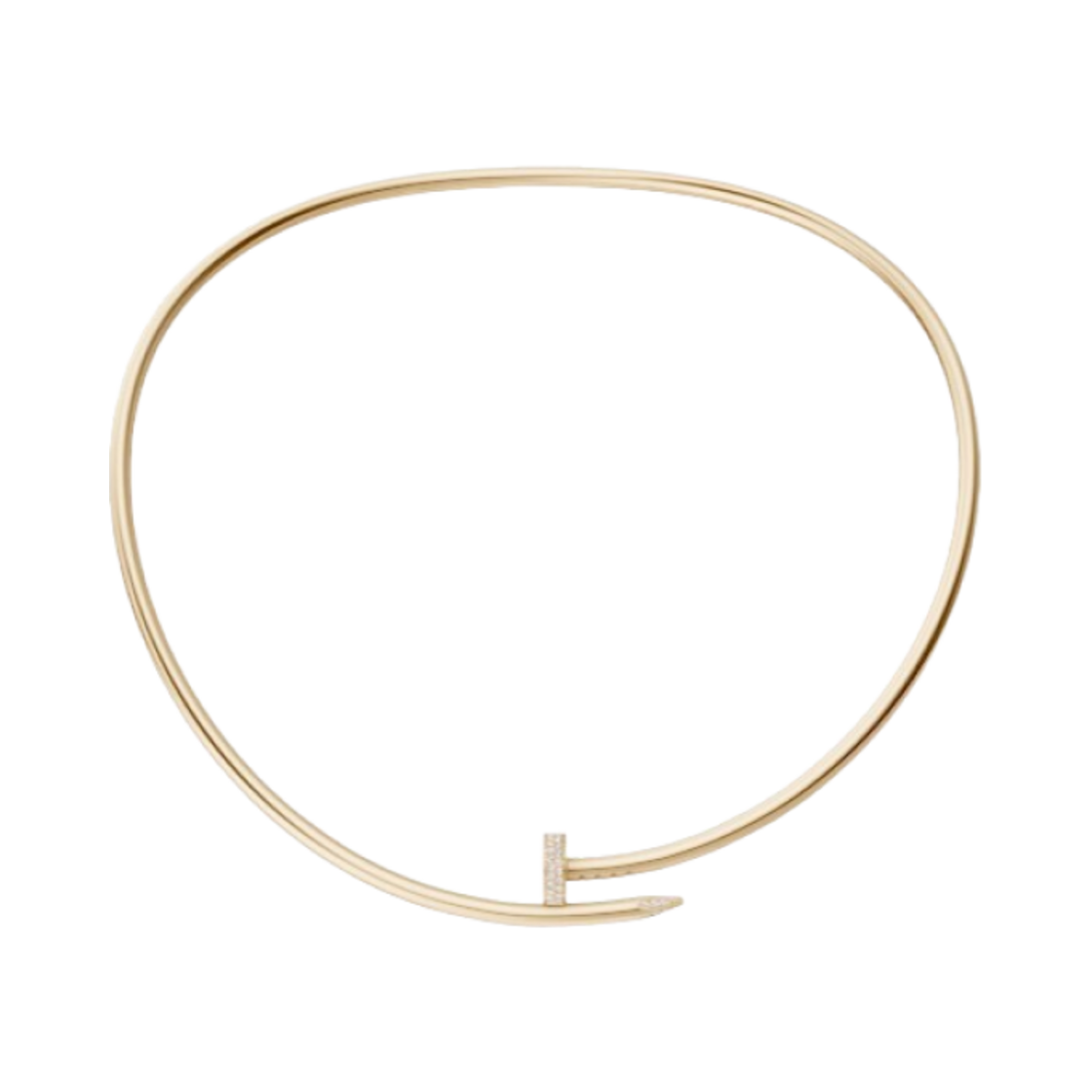 N7424422 (W) Cartier Juste un Clou Torque Necklace Small Yellow Gold Diamond