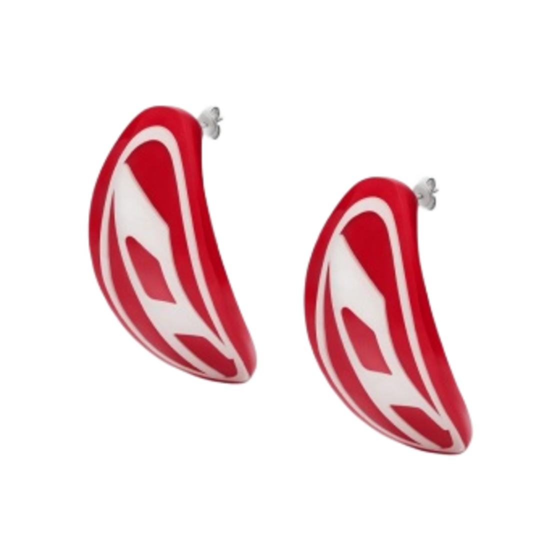 디젤 Dx1401 스테인리스 스틸 아이콘 이어링 레드(Diesel Dx1401 Stainless Steel Icon Earring Red) - 2