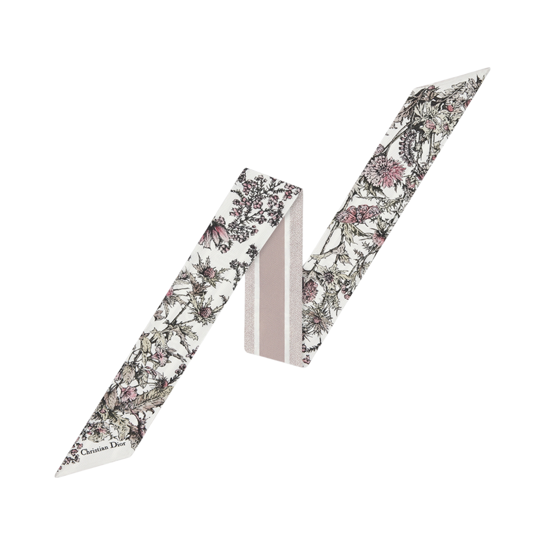 디올 샤르동 미차 스카프 실크 트윌 아이보리 파우더 핑크(Dior Chardons Mitzah Scarf Silk Twill Ivory Powder Pink) - 1