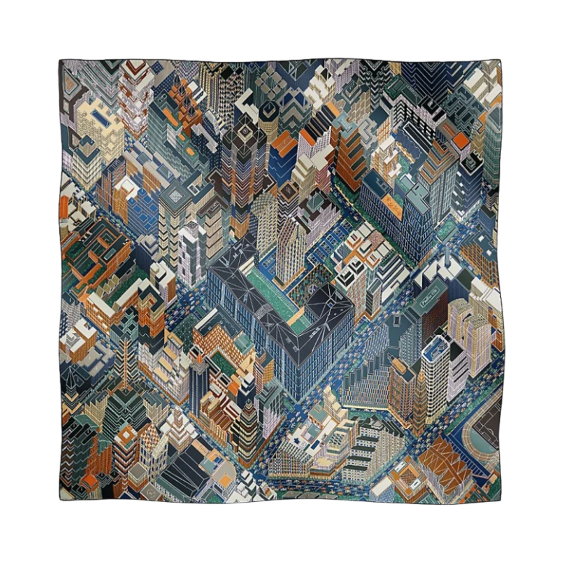 (W) 에르메스 팬틴 시티 스카프 90 마린 베쥬 빠름므((W) Hermes Pantin City Scarf 90 Marine Beige Parme) - 1