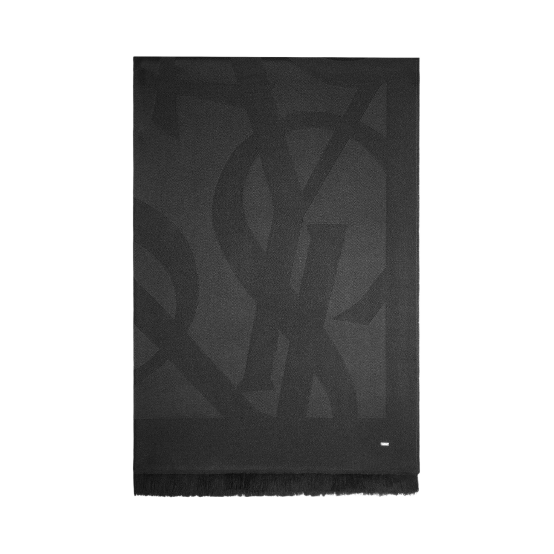 719428-3Y210-1000 Saint Laurent Cassandre Scarf In Wool Jacquard Black