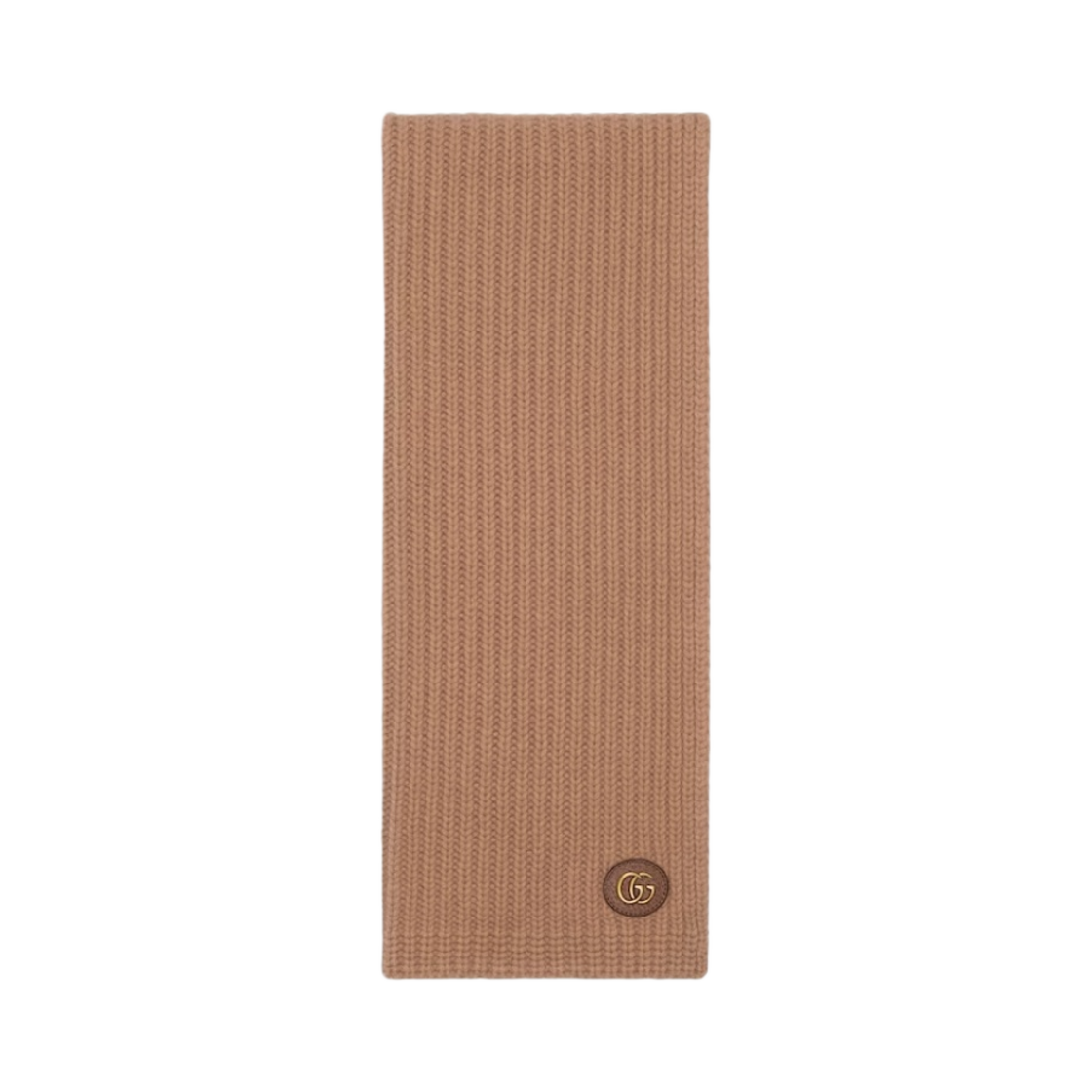 773426-3GB02-9800 (W) Gucci Knit Wool Muffler with Patch Camel