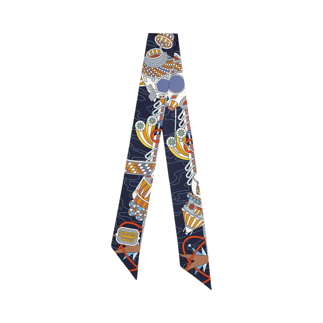 W) 에르메스 스카프 오디세이 트윌리 마린 골드 씨엘 Hermes KREAM