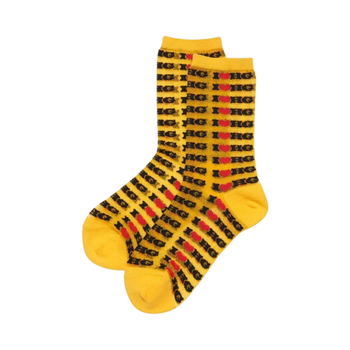 (W) 히스테릭 글래머 아이 러브 HG 시어 삭스 옐로우