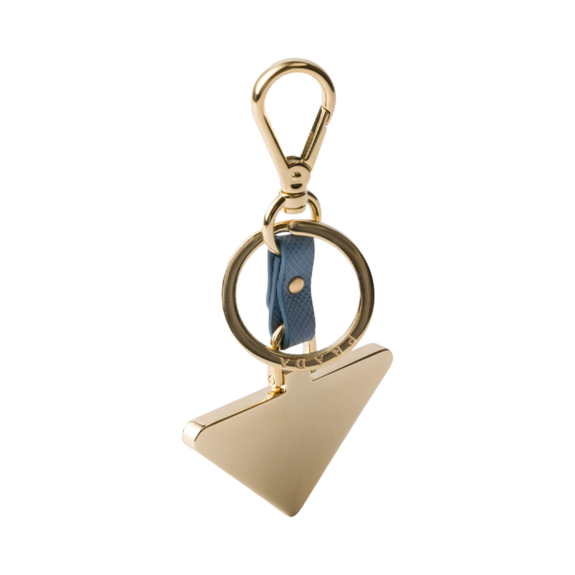 프라다 사피아노 레더 앤 메탈 키체인 아스트랄 블루(Prada Saffiano Leather and Metal Keychain Astral Blue) - 2