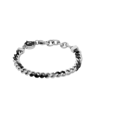 Diesel Dx1498 Two-Tone Stainless Steel Chain Bracelet Black