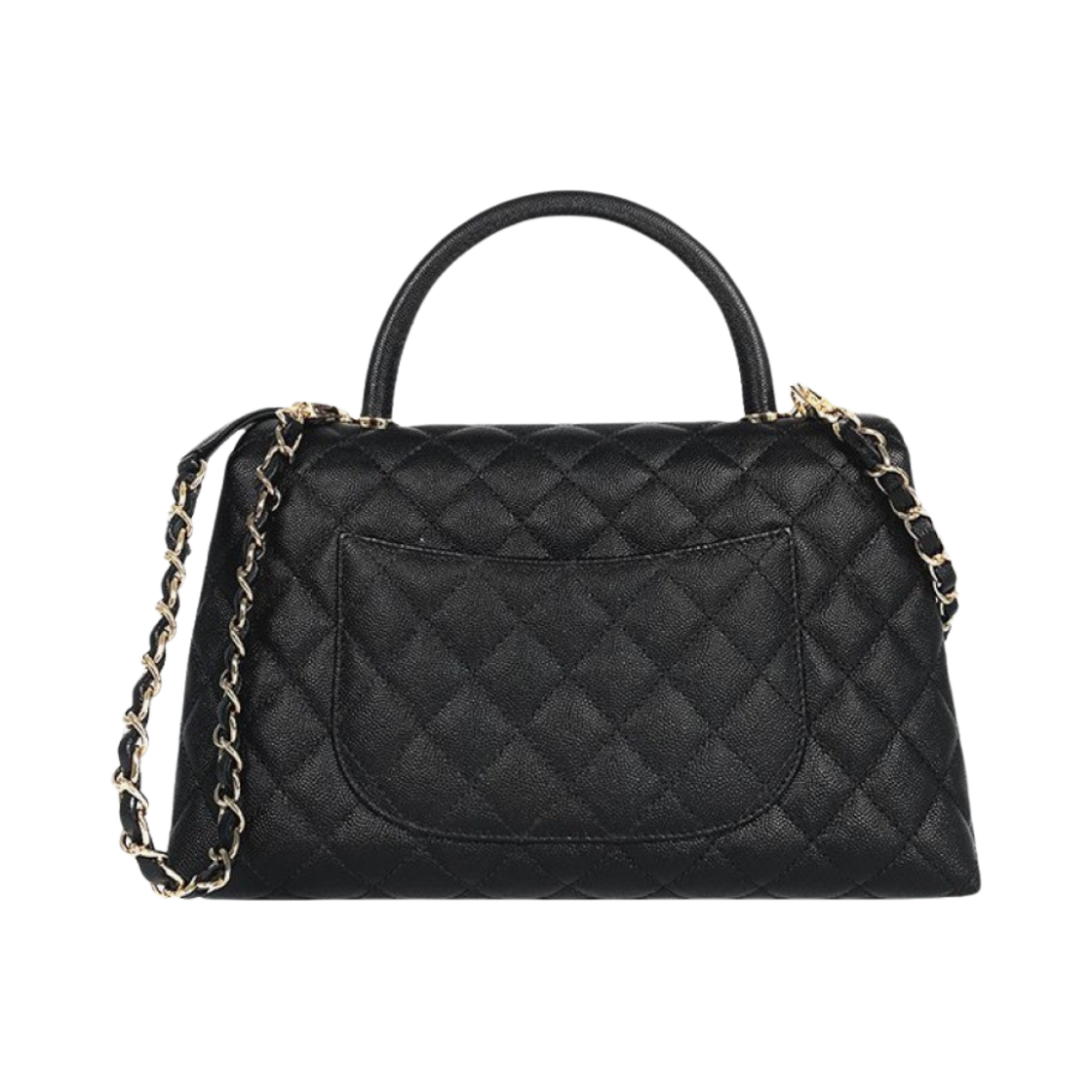 샤넬 핸들 장식의 미디움 플랩백 그레인드 카프스킨 & 골드 메탈 블랙(Chanel Medium Flap Bag with Top Handle Grained Calfskin & Gold Black) - 2
