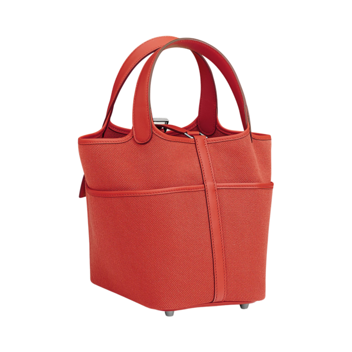 에르메스 피코탄 락 18 백 고에렌드 캔버스 스위프트 & 팔라듐 하드웨어 오랑쥬 필드(Hermes Picotin Lock 18 Bag Goeland Canvas Swift & Palladium Orange Field) - 3
