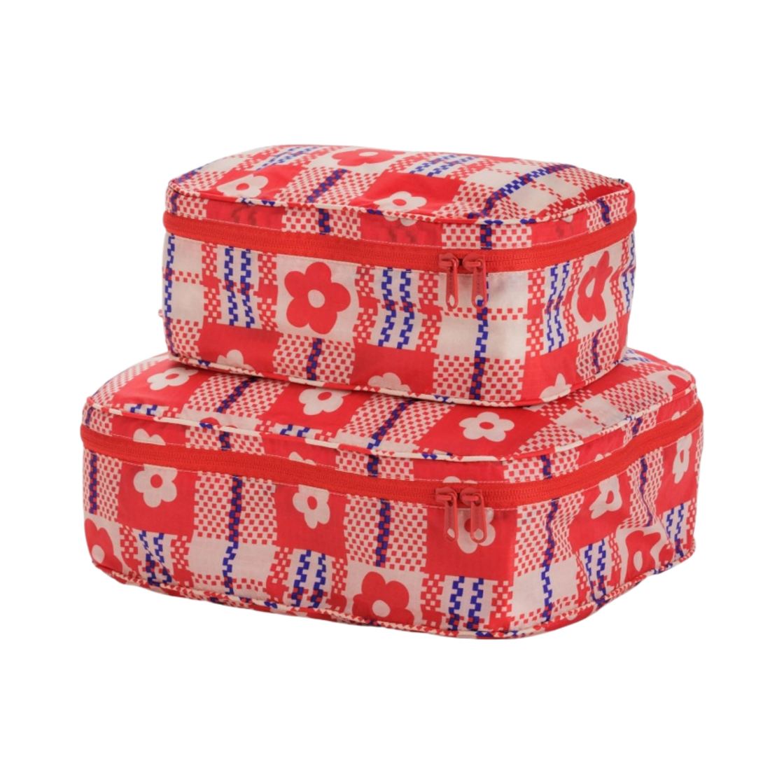 샌디 리앙 x 바쿠 패킹 큐브 세트 플라워 마켓 플레이드(Sandy Liang x Baggu Packing Cube Set Flower Market Plaid)
