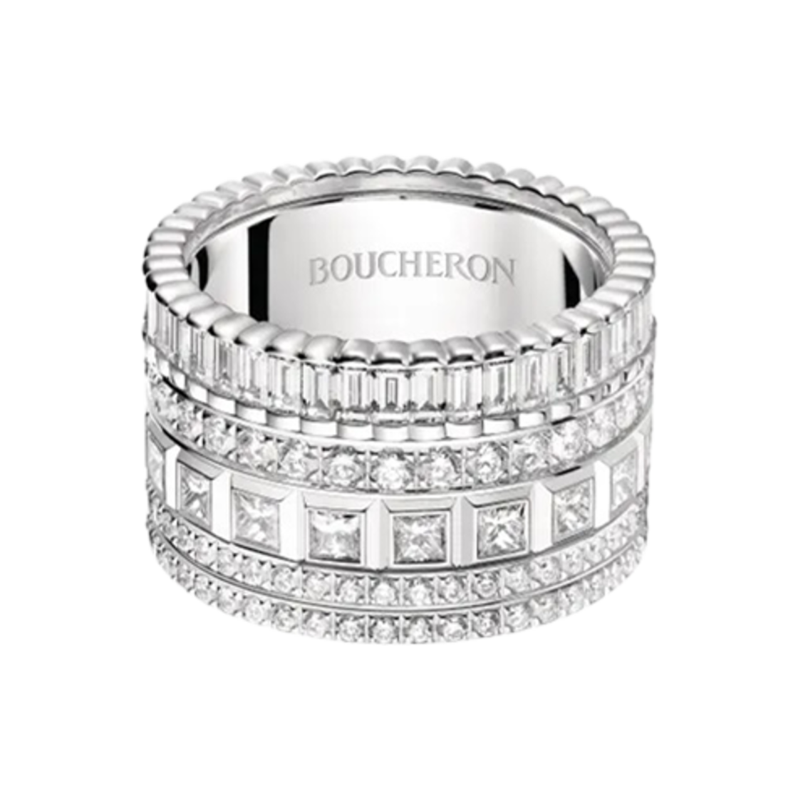 부쉐론 콰트로 레디언트 에디션 링 18K 화이트 골드 다이아몬드(Boucheron Quatre Radiant Edition Ring 18K White Gold Diamond)