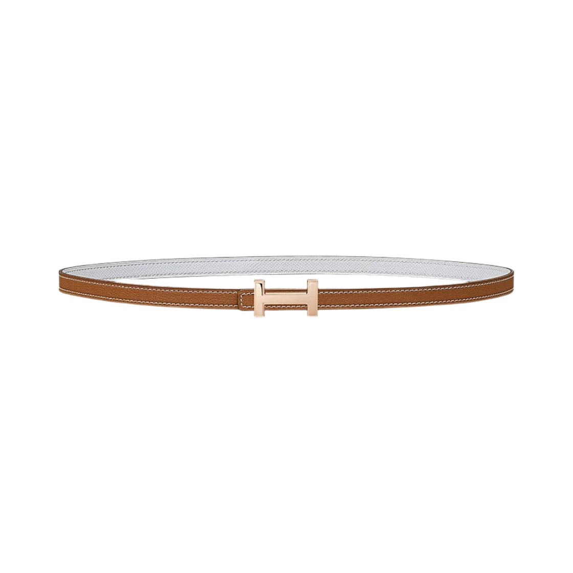 (W) 에르메스 포커스 벨트 버클 & 리버서블 가죽 스트랩 13mm & 핑크 골드 골드 블랑((W) Hermes Focus Belt Buckle & Reversible Leather Strap 13mm & Pink Gold Gold Blanc) - 1