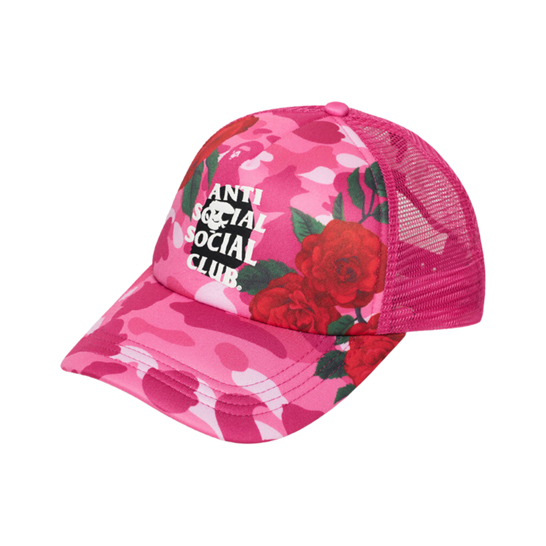 베이프 x 안티 소셜 소셜 클럽 메쉬 캡 핑크