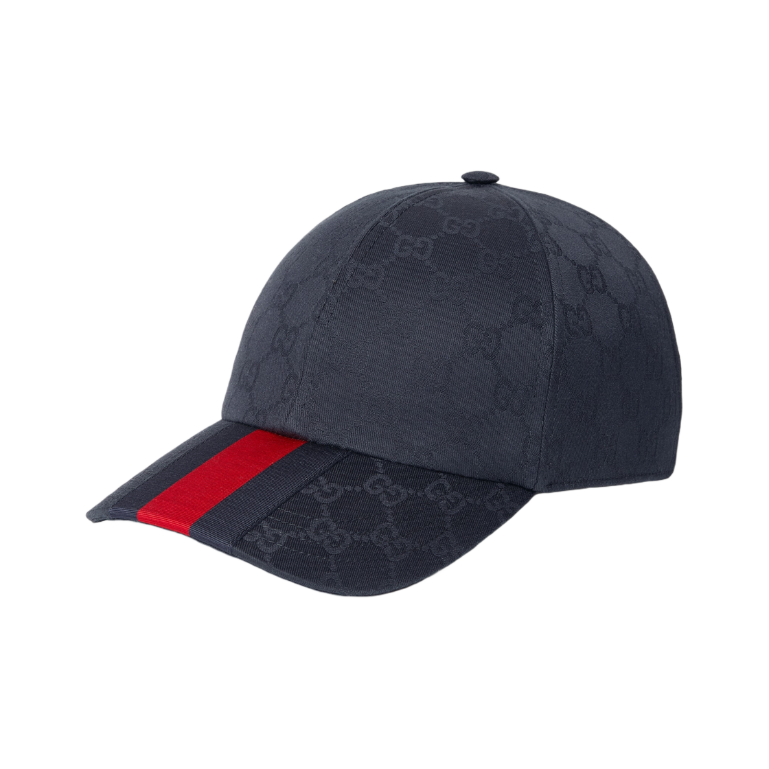 구찌 웹 디테일 GG 코튼 베이스볼 햇 다크 블루(Gucci Web Detail GG Cotton Baseball Hat Dark Blue) - 1
