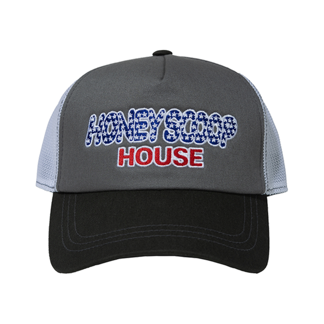 허니스쿱하우스 플래그 로고 트러커 캡 차콜