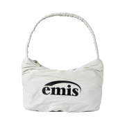 Emis Glossy Shirring Hobo Bag White