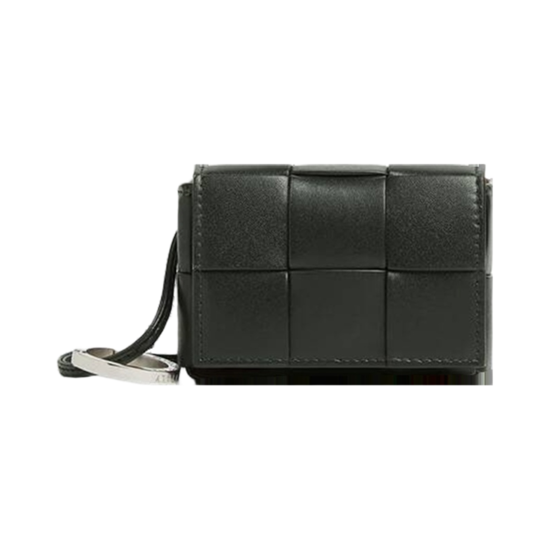 765784VBWD52999 Bottega Veneta Cassette AirPods Case On Strap Dark Green Papaya
