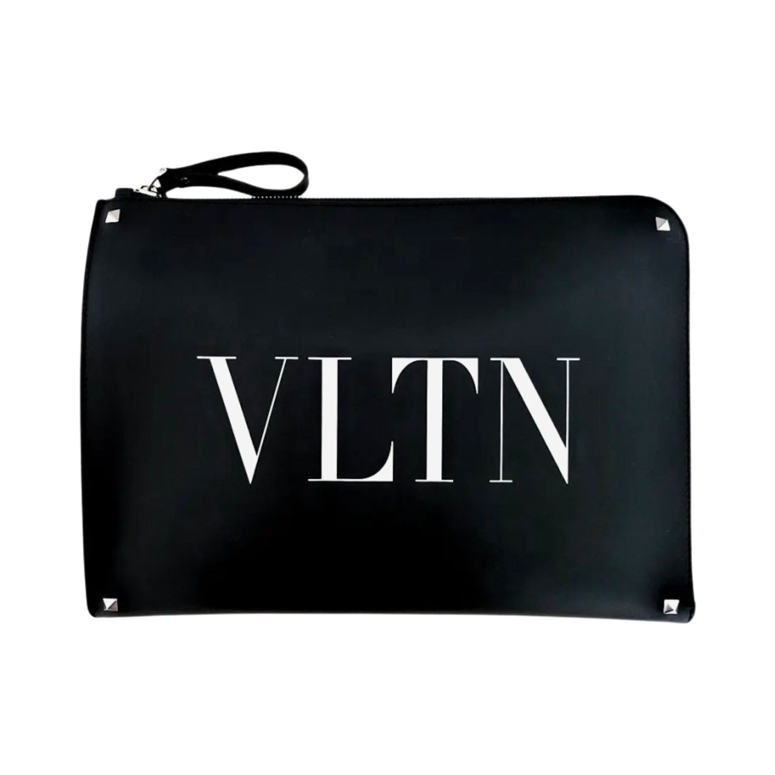 발렌티노 로고 가죽 브리프케이스 블랙 화이트