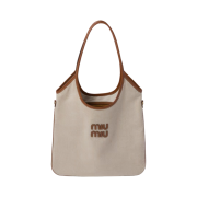 Miu Miu Ivy Canvas Bag Beige Brandy