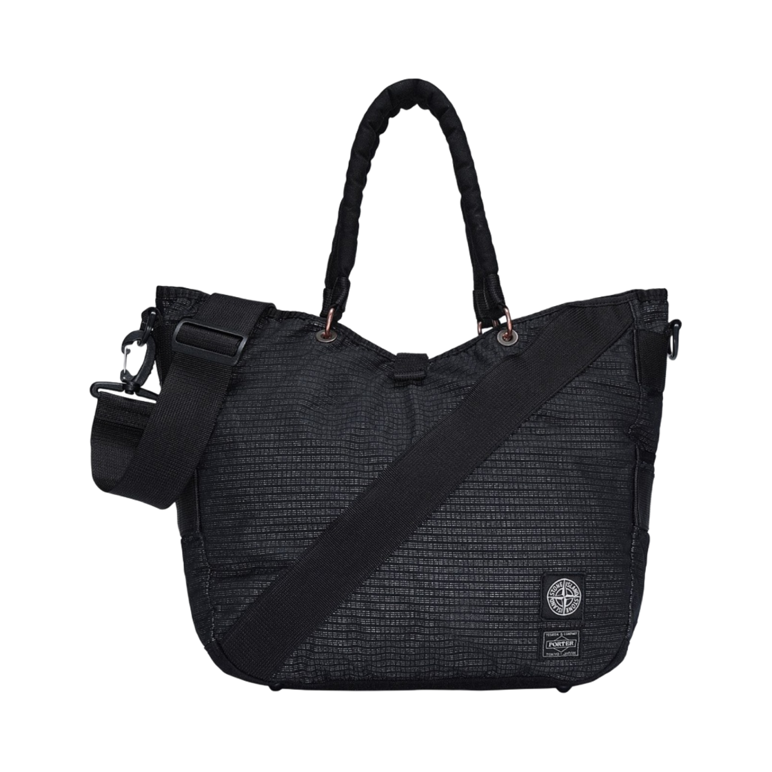 포터 x 스톤 아일랜드 918P1 리플렉티브 위브 립스탑-TC 블랙(Porter x Stone Island 918P1 Reflective Weave Ripstop-TC Black) - 1