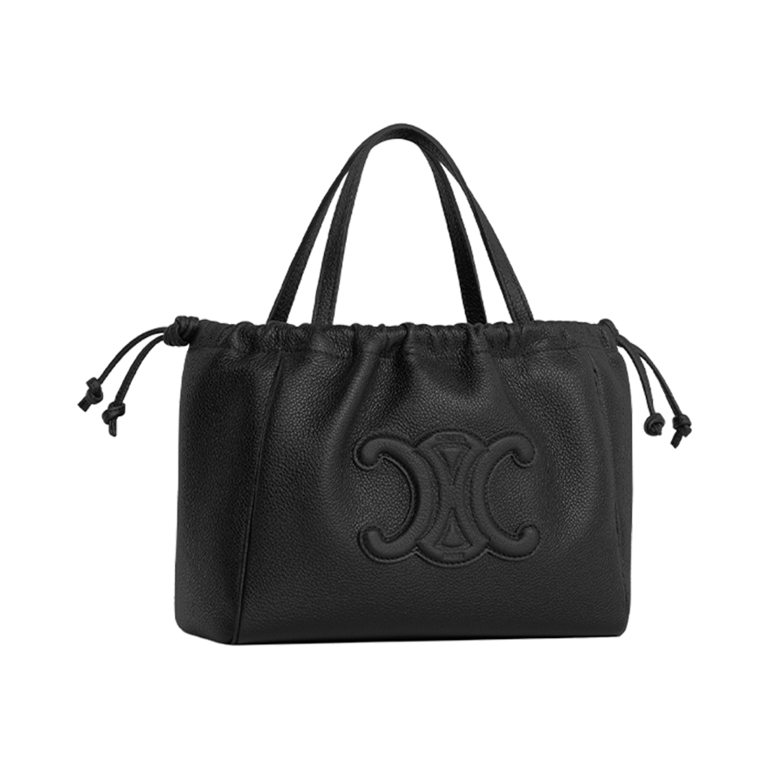 셀린느 스몰 카바스 드로우스트링 퀴르 트리옹프 그레인드 카프스킨 블랙(Celine Small Cabas Drawstring Cuir Triomphe in Grained Calfskin Black) - 2