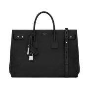Saint Laurent Sac De Jour Thin Large In Grained Leather Black