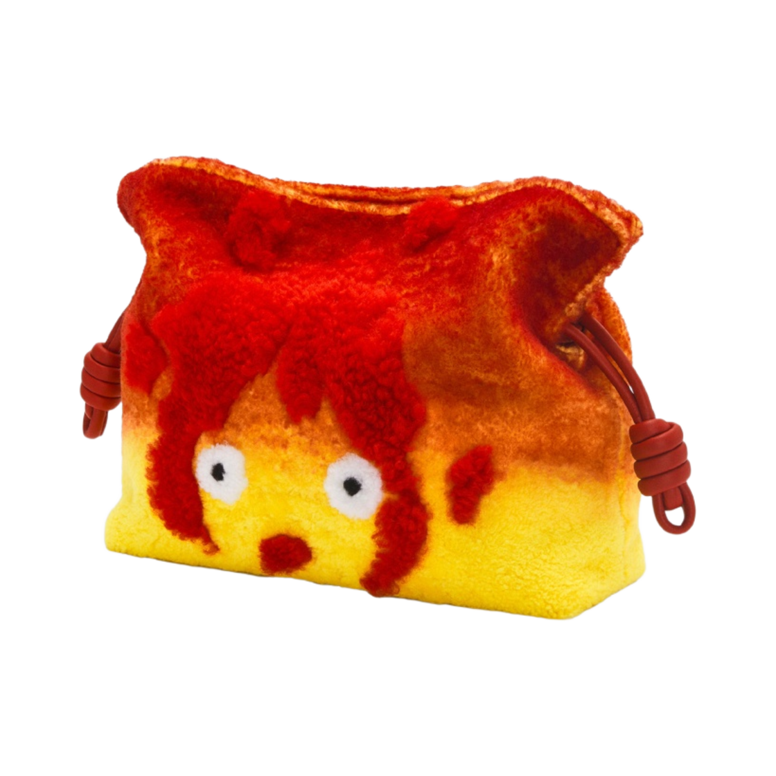 로에베 x 하울의 움직이는 성 캘시퍼 플라멩코 클러치 셔링 레드(Loewe x Howl's Moving Castle Calcifer Flamenco Clutch in Shearling Red) - 2