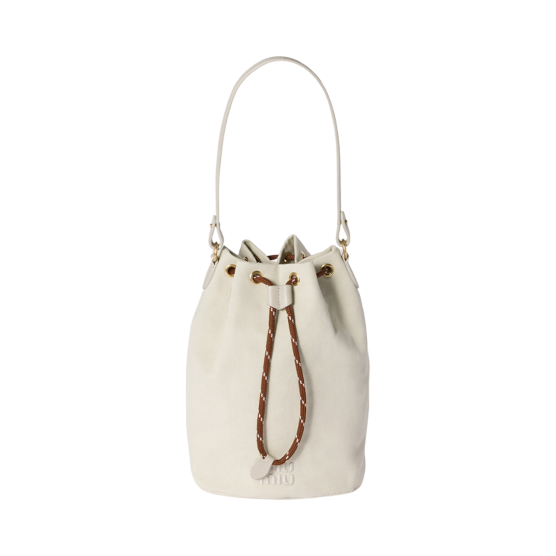 미우 미우 개버딘 파우치 플래스터 화이트 초크 화이트(Miu Miu Gabardine Pouch Plaster White Chalk White) - 1