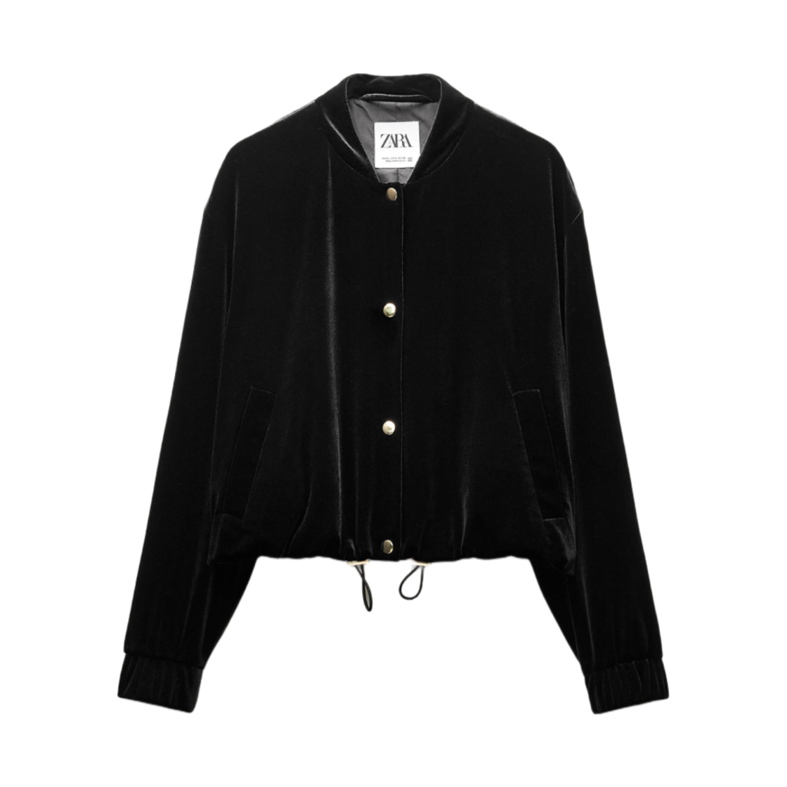 (W) 자라 벨벳 봄버 자켓 블랙((W) Zara Velvet Bomber Jacket Black) - 1