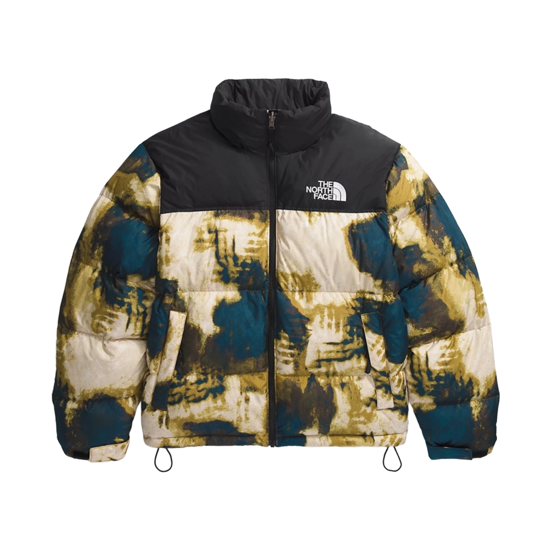 NF0A3C8D5WO The North Face 1996 Retro Nuptse Jacket Midnight Petrol TNF Bleach Dye Print